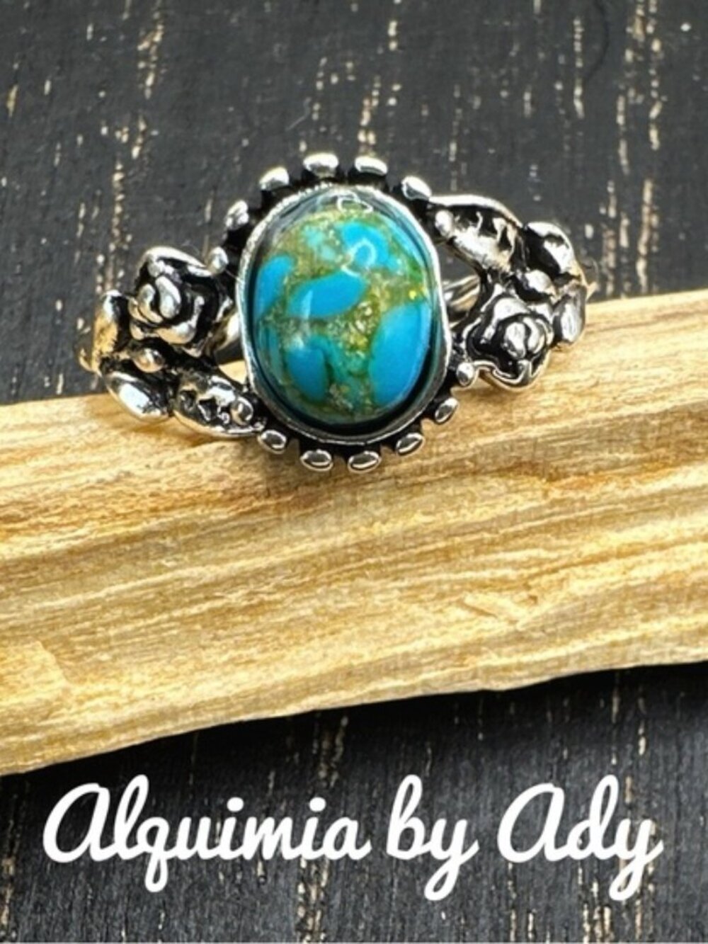Dainty Boho Turquoise ring + Vintage treasure style